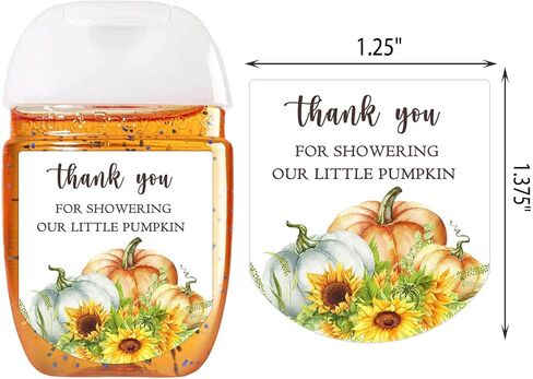 Buerhanerry 90 Pumpkin Baby Shower Hand Sanitizer Labels ، Little Pumpkin is on The Way, Fall Pumpkin Baby Shower Favors, Thank You Stickers in Kuwait