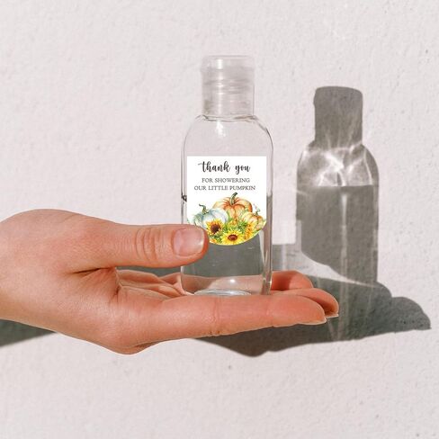 Buerhanerry 90 Pumpkin Baby Shower Hand Sanitizer Labels ، Little Pumpkin is on The Way, Fall Pumpkin Baby Shower Favors, Thank You Stickers in Kuwait