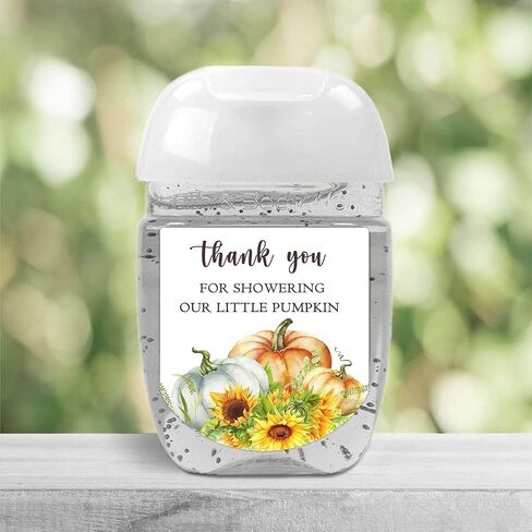 Buerhanerry 90 Pumpkin Baby Shower Hand Sanitizer Labels ، Little Pumpkin is on The Way, Fall Pumpkin Baby Shower Favors, Thank You Stickers in Kuwait