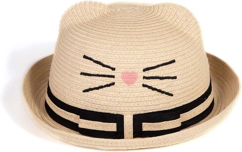 Girl Summer Hat for Girl Toddler Kitty Beach Hat and Bag Set Adjustable Sunhat Beige in Saudi Arabia