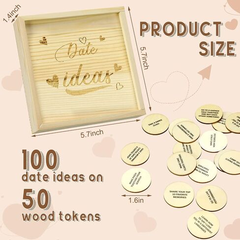 Kathfly Wooden Box for Couples Activities Romantic Gift for Wedding Anniversary Valentine's Day in Saudi Arabia