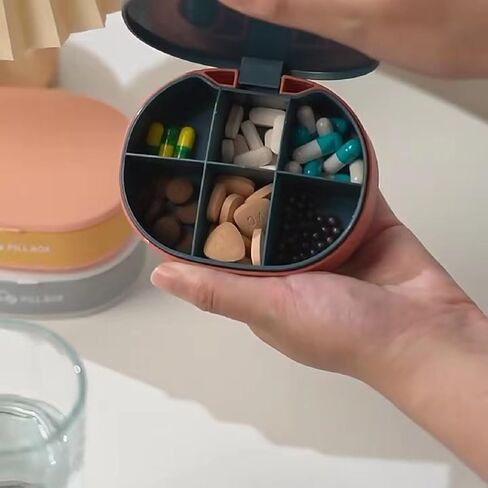 نينسي 3 عبوات منظم حبوب منع الحمل الصغيرة، 6 مقصورات حقيبة حبوب منع الحمل المحمولة للسفر، صندوق حبوب منع الحمل اليومي لعقد الدواء، فيتامين وزيت كبد سمك القد، حاوية حبوب منع الحمل لطيف لمحفظة الجيب منظم الأدوية in Kuwait