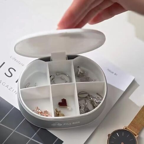 نينسي 3 عبوات منظم حبوب منع الحمل الصغيرة، 6 مقصورات حقيبة حبوب منع الحمل المحمولة للسفر، صندوق حبوب منع الحمل اليومي لعقد الدواء، فيتامين وزيت كبد سمك القد، حاوية حبوب منع الحمل لطيف لمحفظة الجيب منظم الأدوية in Kuwait