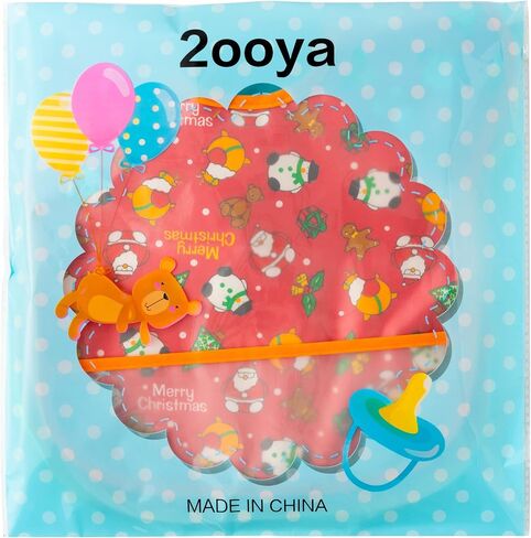 2ooya 4 قطع مريلة عيد الميلاد للأطفال مريلة مضادة للماء للأطفال الصغار مريلة تغذية مع جيب لالتقاط الفتات للرضع قابل للتعديل مريلة طعام للتسنين هدية تذكارية لعيد الميلاد (6-12 شهرًا) in Kuwait