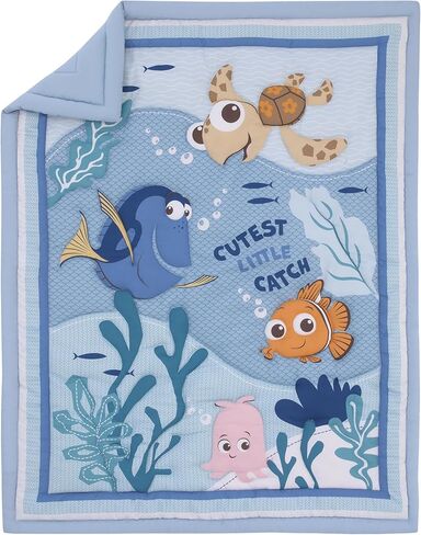 Disney Monsters, Inc. Cutest Little Monster Turquoise, Green, Purple, and Gray, Sully, Mike, and Randall 3 Piece Nursery Crib Bedding Set - Comforter, Fitted Crib Sheet, and Crib Skirt in Saudi Arabia