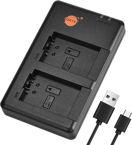 بديل DSTE لشاحن البطاريات المزدوج السريع مع كابل USB صغير متوافق مع بطارية باناسونيك DMW-BMB9 BMB9E in Kuwait
