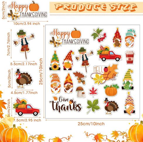 21 Pcs Thanksgiving Day Window Clings Autumn Window Gel Clings Fall Window Stickers for Toddler Turkey Pumpkin Gnome Maple Fall Window Decor Thanksgiving Decals for Windows Thanksgiving Window Decals in Saudi Arabia
