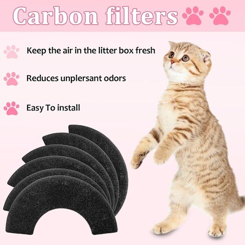 6 Pcs Replacement Carbon Filters Compatible with Litter-Robot 4 - Self Cleaning Cat Litter Box Filter Replacement to Eliminate Odor and Control Cat Body Moisture in Saudi Arabia