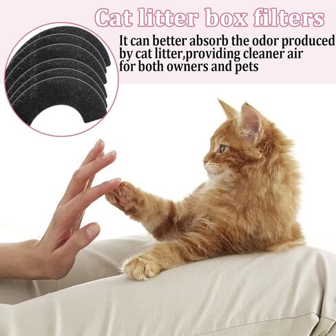 6 Pcs Replacement Carbon Filters Compatible with Litter-Robot 4 - Self Cleaning Cat Litter Box Filter Replacement to Eliminate Odor and Control Cat Body Moisture in Saudi Arabia