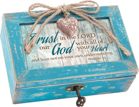 Cottage Garden Trust in Lord with All Heart Petite Locket Distressed Teal Music Box Plays How Great Thou Art in Saudi Arabia