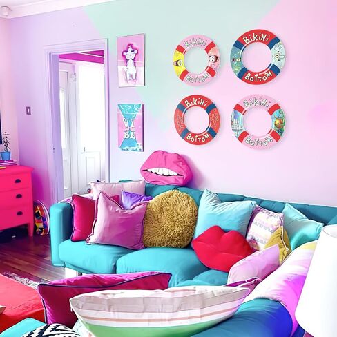 HK Studio Funny Lifebuoy Cool Room Decor - Room Decor Y2K for Dorm, Teen Bedroom 12" Pack 4 in Saudi Arabia
