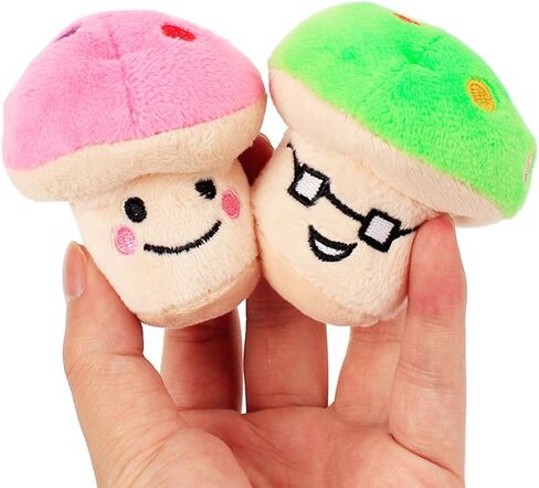 UEETEK 1 قطعة ألعاب قطيفة للحيوانات الأليفة، ألعاب مضغ للكلاب، جرو القطط، صوت عض لطيف، ألعاب صرير، تصميم فطر كرتوني (لون عشوائي) in Kuwait