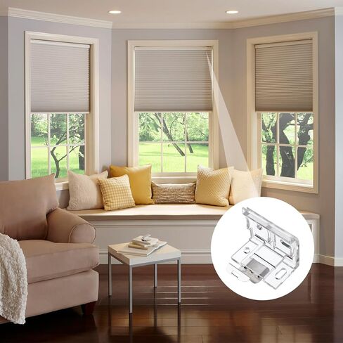 MOROBOR Window Blind Brackets, 6PCS Mounting Bracket with Metal Clip Blind Brackets for Window Blinds Cordless Shade Bracket Vertical Blind Headrail in Kuwait