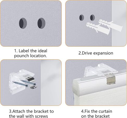 MOROBOR Window Blind Brackets, 6PCS Mounting Bracket with Metal Clip Blind Brackets for Window Blinds Cordless Shade Bracket Vertical Blind Headrail in Kuwait