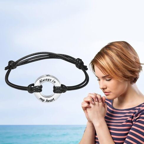 Yinplsmemory Circle of Life Urn Bracelet for Ashes for Women Men Ashes Keepsake Loved One Memorial Cremation Jewelry for Human/Pet Ashes in Saudi Arabia