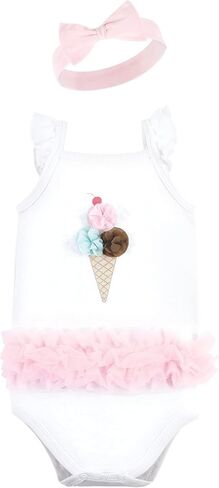 Little Treasure baby-girls Sleeveless Bodysuit and Headband Set in Saudi Arabia