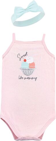 Little Treasure baby-girls Sleeveless Bodysuit and Headband Set in Saudi Arabia