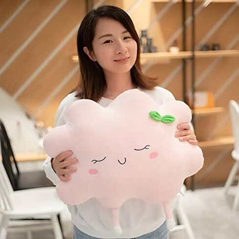 XIAOHONG Cloud Cushion Pillow, Cloud Throw Pillows for Bedroom Car Decorative, 3D Plush Cloud Shaped Decorative Pillow,Decorative Nursery Pillow,Playroom Décor, Cute Kids Throw Pillows (Pink) in Kuwait