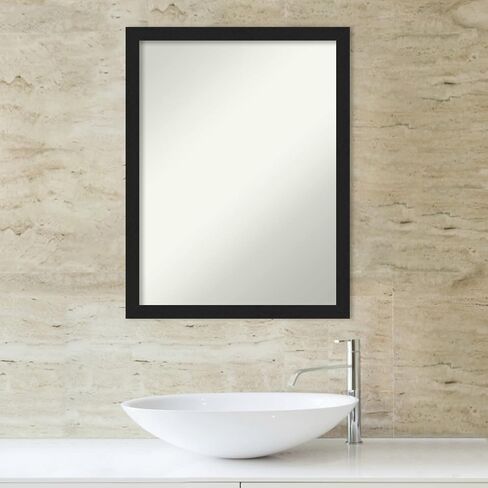 Amanti Art Bathroom Mirror, Colonial Black Wall Mirror for use as Bathroom Vanity Mirror Over Sink (30 x 24 in.) Non-Beveled Mirror, Black Mirror, Traditional Mirror from WI, USA in Kuwait