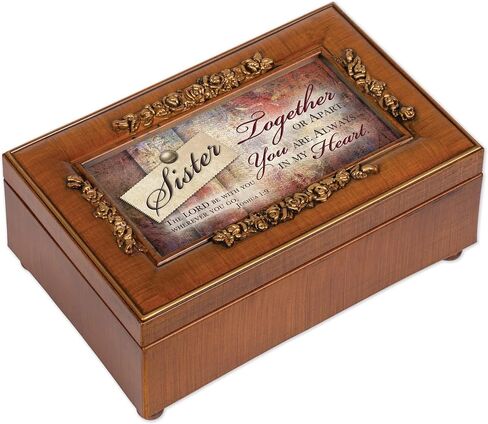 Cottage Garden Sister Rich Walnut Finish Petite Rose Petite Music Box Plays Amazing Grace in Saudi Arabia