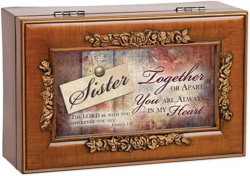 Cottage Garden Sister Rich Walnut Finish Petite Rose Petite Music Box Plays Amazing Grace in Saudi Arabia