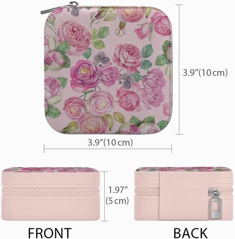 صندوق مجوهرات السفر من الجلد الأنيق من WIRESTER، منظم مجوهرات صغير محمول لتخزين الأقراط الحلقية والقلادة للنساء والفتيات - سلحفاة بحر المحيط in Kuwait