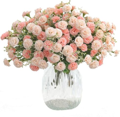 TBUY ROSE 2 حزمة صغيرة من زهور القرنفل الاصطناعية السائبة زهرة وهمية مع سيقان زهور القرنفل الحريرية لتزيين حفلات الزفاف والفنادق في الهواء الطلق (أرجواني) in Kuwait