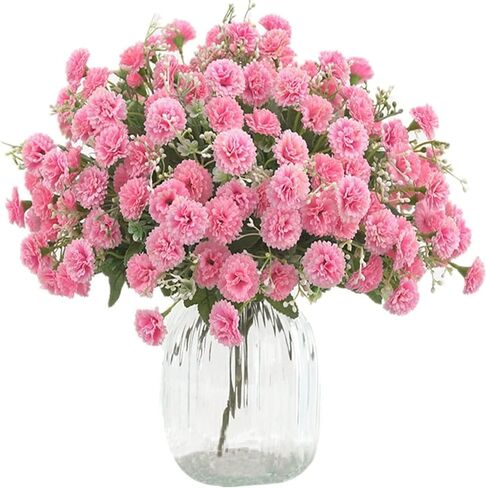 TBUY ROSE 2 حزمة صغيرة من زهور القرنفل الاصطناعية السائبة زهرة وهمية مع سيقان زهور القرنفل الحريرية لتزيين حفلات الزفاف والفنادق في الهواء الطلق (أرجواني) in Kuwait