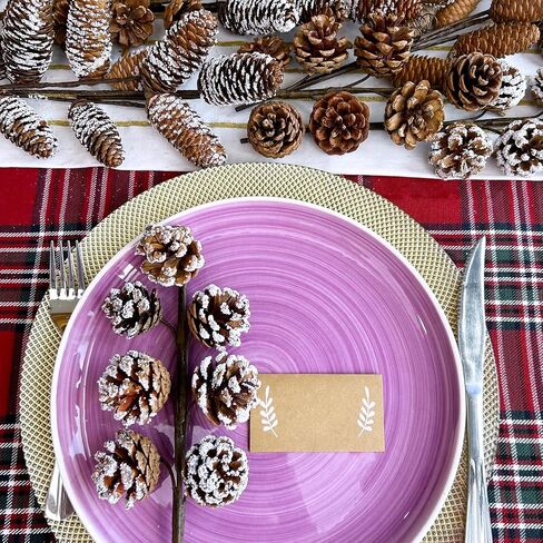 Winlyn 8 Pcs Snowy Natural Pinecone Picks Sprays Christmas Picks Spruce Pine Cones Branches Ornaments 14" Tall for Christmas Tree Rustic Floral Arrangements Wreath Holiday Centerpiece Winter Décor in Saudi Arabia
