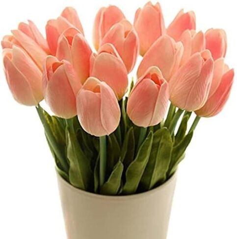 Bringsine 10Pcs Blush Foam Fake Roses with Stems for DIY Wedding Bouquets Bridal Shower Centerpieces Party Decorations-Pink in Kuwait