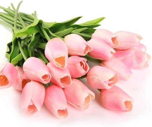 Bringsine 10Pcs Blush Foam Fake Roses with Stems for DIY Wedding Bouquets Bridal Shower Centerpieces Party Decorations-Pink in Kuwait
