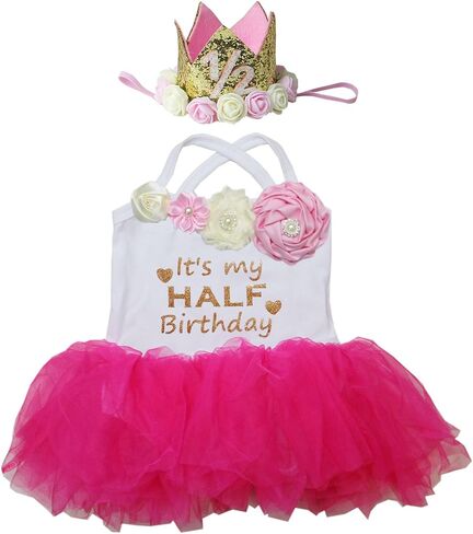 بدلة توتو من التول لنصف عيد الميلاد من Kirei Sui Baby Flower وعصابة رأس على شكل تاج 1/2 in Kuwait