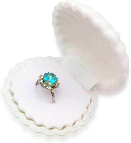 DIYOMR Cute Single Ring Box with Silver Moon DIY Small Chain, Miniature Jewelry Case Cartoon Delicate Plush Small Box For Jewelry Gift Decor Storage (Apple) in Saudi Arabia