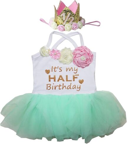 بدلة توتو من التول لنصف عيد الميلاد من Kirei Sui Baby Flower وعصابة رأس على شكل تاج 1/2 in Kuwait