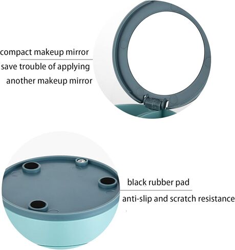 حقيبة تخزين مجوهرات دوارة صغيرة لتنظيم المجوهرات، حامل أقراط صندوق تخزين مجوهرات مرآة للنساء، علبة مجوهرات دوارة للسفر مكونة من 4 طبقات مع غطاء لقلائد الأقراط in Kuwait