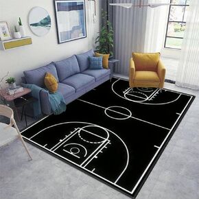 Home Area Runner Rug Pad Basketball Court with Black in Thickened Non Slip Mats Doormat Entry Rug Floor Carpet for Living Room Indoor Outdoor Throw Rugs, Multi9, 4'x5'3''（120cm*160cm） in Saudi Arabia