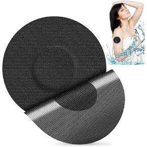Sensor Covers for Freestyle Libre, 30 PCS Waterproof & Sweatproof Sensor Adhesive Patches, Precut CGM Sensor Overpatch Tape with No Glue On The Center, Continuous Glucose Monitor Protection (Black)