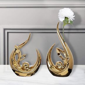 قطعتان من ديكور المنزل باللون البرتقالي، تمثال سيراميك حديث تجريدي، ديكور منتصف القرن، قطع مركزية للطاولات، منحوتات تجريدية، ديكورات طاولة القهوة لغرفة المعيشة، رف غرفة الطعام، المطبخ in Kuwait