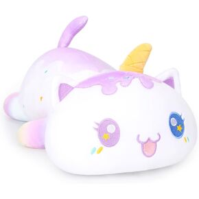 AIXINI Cute Strawberry Cat Plush Pillow 13.7" Pink Kitten Stuffed Animal, Soft Kawaii Cat Plushie Gift for Kids in Kuwait