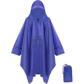Cosmine Hooded Rain Poncho for Adult with Pocket, Waterproof Lightweight Unisex Raincoat Jacket for Hiking Camping Emergency in Saudi Arabia