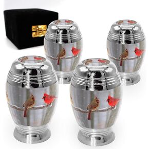 Cozy Cardinal Keepsake Urns for Human Ashes with Velvet Gift Box for Cremation Keepsakes for Ashes Set of 4 in Saudi Arabia