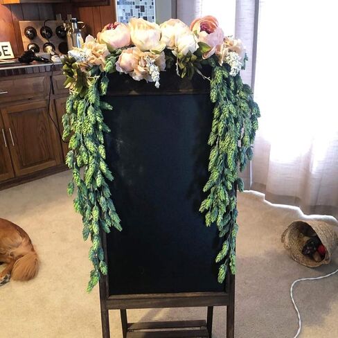 Ollain Artificial Flowers Vine Garland 4pcs Bush Fake Hops Flower Stems Artificial Hanging Plants in Frosted Green for Indoor Outdoor Festive Wedding Party Home Office Decoration in Kuwait