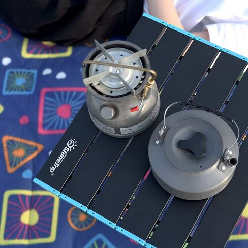 طاولة تخييم محمولة قابلة للطي من AOUTACC، طاولة تخييم خفيفة الوزن وقابلة للطي وقابلة للطي من الألومنيوم مع حقيبة حمل للنزهة والطهي والتخييم ومهرجان الشاطئ (أسود) in Kuwait