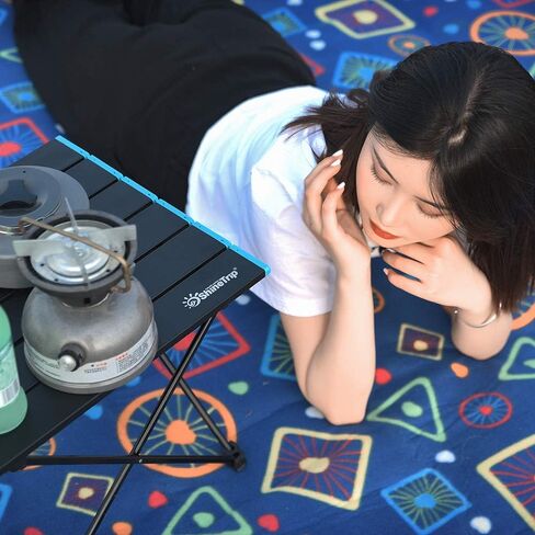 طاولة تخييم محمولة قابلة للطي من AOUTACC، طاولة تخييم خفيفة الوزن وقابلة للطي وقابلة للطي من الألومنيوم مع حقيبة حمل للنزهة والطهي والتخييم ومهرجان الشاطئ (أسود) in Kuwait