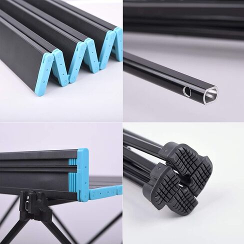 طاولة تخييم محمولة قابلة للطي من AOUTACC، طاولة تخييم خفيفة الوزن وقابلة للطي وقابلة للطي من الألومنيوم مع حقيبة حمل للنزهة والطهي والتخييم ومهرجان الشاطئ (أسود) in Kuwait