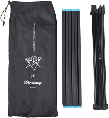 طاولة تخييم محمولة قابلة للطي من AOUTACC، طاولة تخييم خفيفة الوزن وقابلة للطي وقابلة للطي من الألومنيوم مع حقيبة حمل للنزهة والطهي والتخييم ومهرجان الشاطئ (أسود) in Kuwait