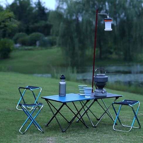 طاولة تخييم محمولة قابلة للطي من AOUTACC، طاولة تخييم خفيفة الوزن وقابلة للطي وقابلة للطي من الألومنيوم مع حقيبة حمل للنزهة والطهي والتخييم ومهرجان الشاطئ (أسود) in Kuwait