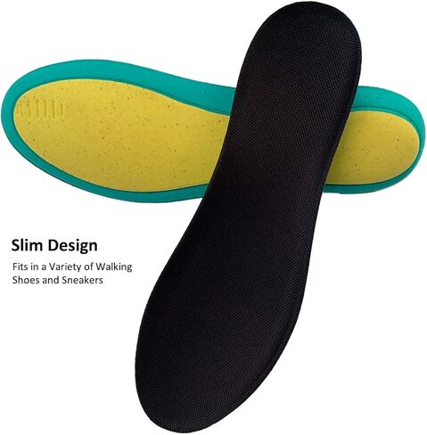 زوجان من النعال الداخلية المصنوعة من إسفنج الذاكرة، بطانة حذاء تمنع الرائحة للرجال والنساء والأطفال، نعال داخلية مسامية لأحذية العمل وأحذية الجري مع وسادة رائعة وامتصاص الصدمات (الرجال 10-11) in Kuwait