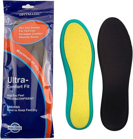 زوجان من النعال الداخلية المصنوعة من إسفنج الذاكرة، بطانة حذاء تمنع الرائحة للرجال والنساء والأطفال، نعال داخلية مسامية لأحذية العمل وأحذية الجري مع وسادة رائعة وامتصاص الصدمات (الرجال 10-11) in Kuwait