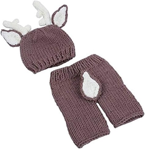 Newborn Boy Girl Baby Photography Props Outfits Christmas Lovely Deer Hat Shorts Photography Props in Kuwait
